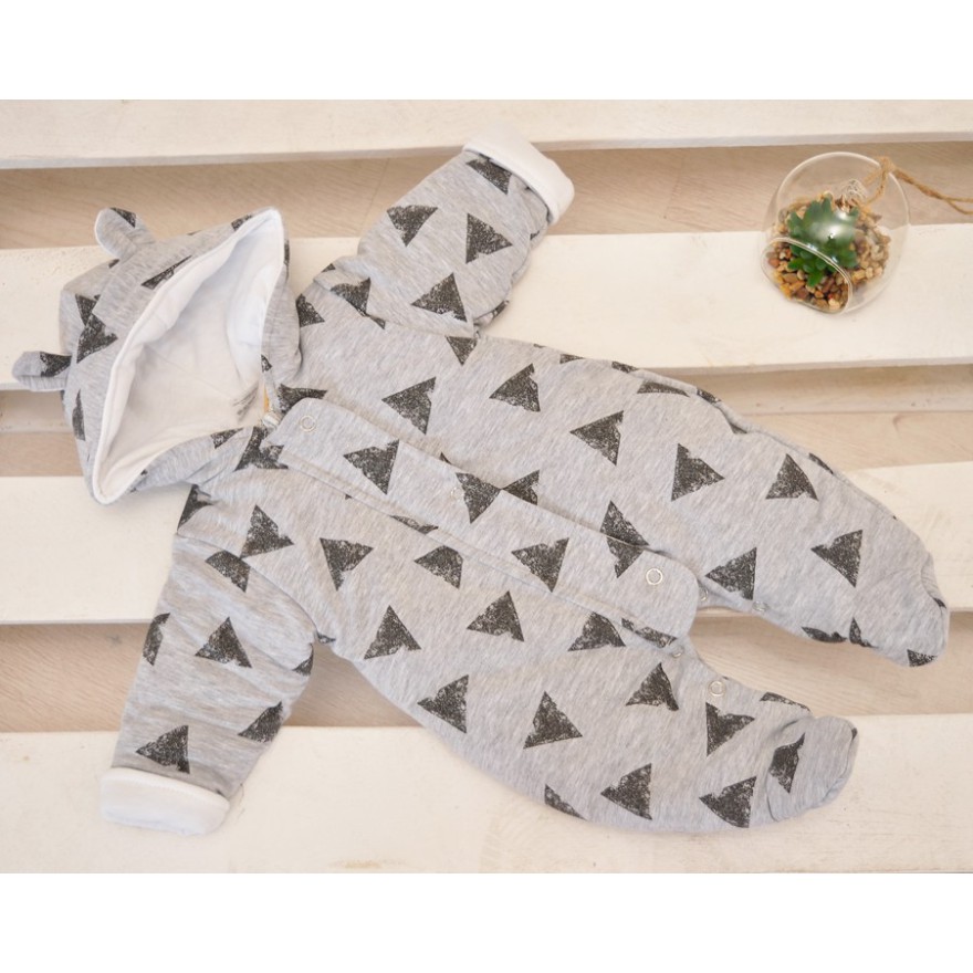 OCIEPLANY KOMBINEZON w trójkąty brokat wiosna jesień