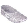 Srebrne BALETKI z połyskiem buty baleriny kapcie brokat