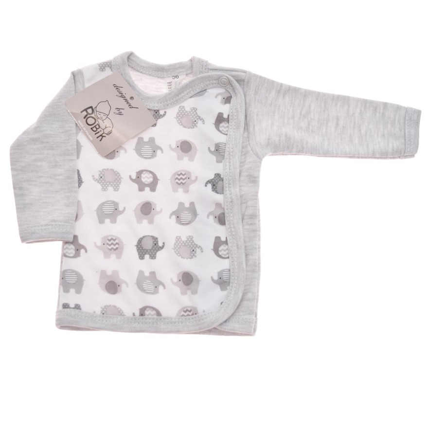 Szara KOSZULKA w słoniki kaftanik wzór 145S