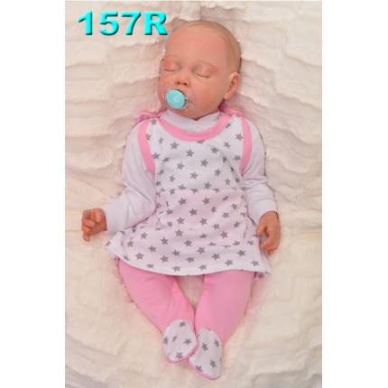 ŚPIOCHY SUKIENKA 2w1 tylko u nas! biało-różowe w gwiazdki wzór 157R