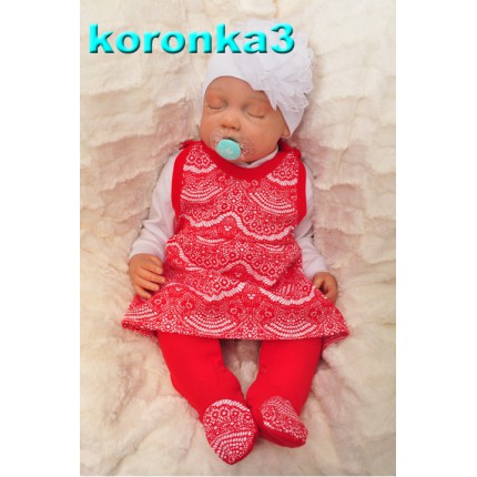 Czerwone ŚPIOCHY SUKIENKA 2w1 tylko u nas! wzór koronka3C