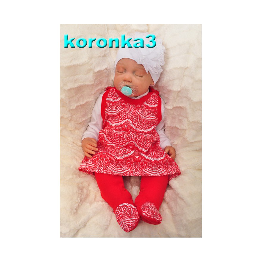Czerwone ŚPIOCHY SUKIENKA 2w1 tylko u nas! wzór koronka3C