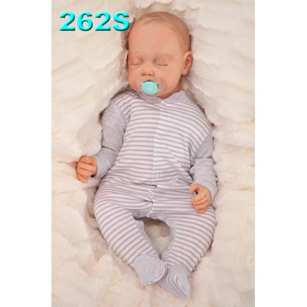 Pajac pajacyk bawełniany w szare paski wzór 262s