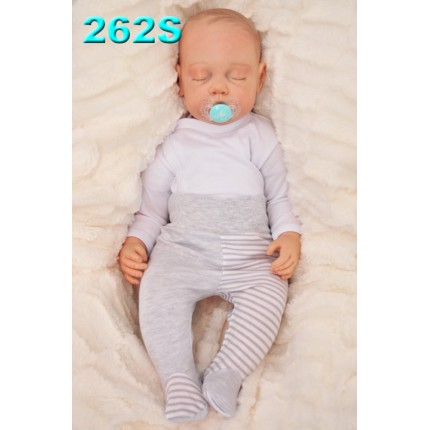 PÓŁŚPIOCHY bezuciskowe szare w paski wzór 262S