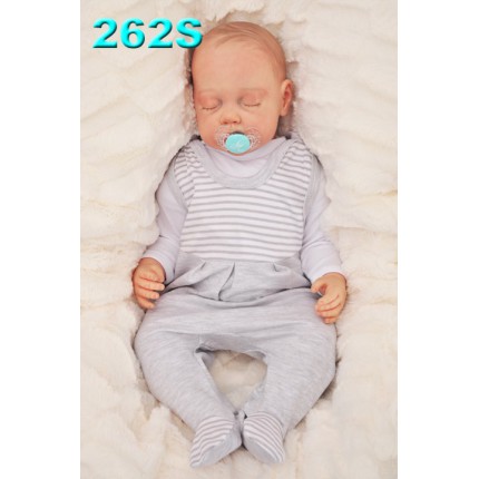 ŚPIOCHY ŚPIOSZKI bawełniane, szare w paski wzór 262S