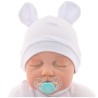 Biała CZAPECZKA dla noworodka SMERFETKA z uszkami *1