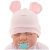 Różowa CZAPECZKA dla noworodka SMERFETKA z uszkami *1