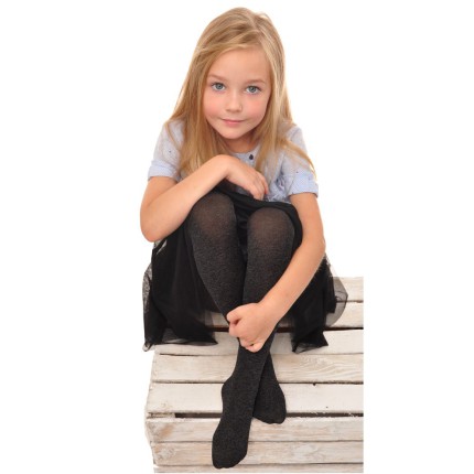 Grafitowe RAJSTOPY bawełniane gładkie