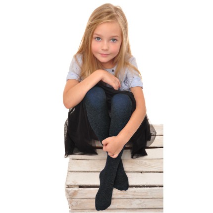 Granatowe RAJSTOPY bawełniane gładkie