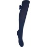 Granatowe podkolanówki dziewczęce z kokardą