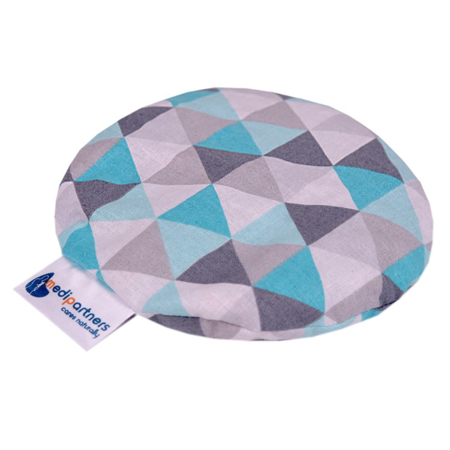 SUCHY TERMOFOR NA KOLKĘ poduszka z pestek wiśni T4 trójkąty turkus