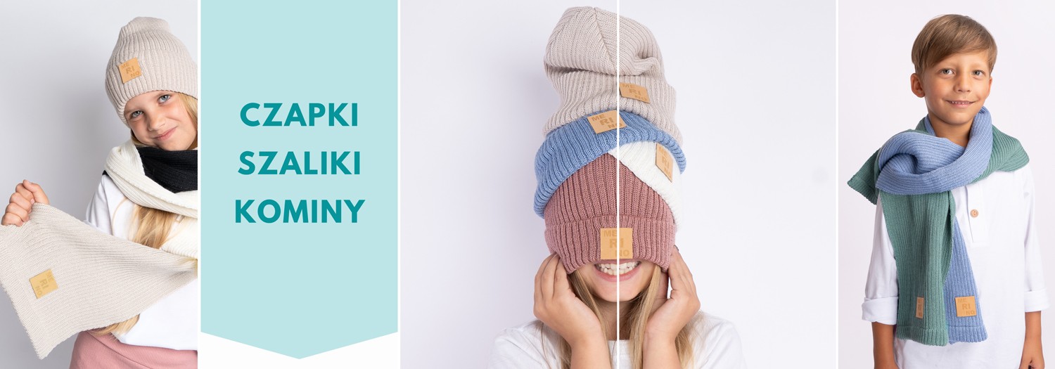 Czapki szaliki kominy